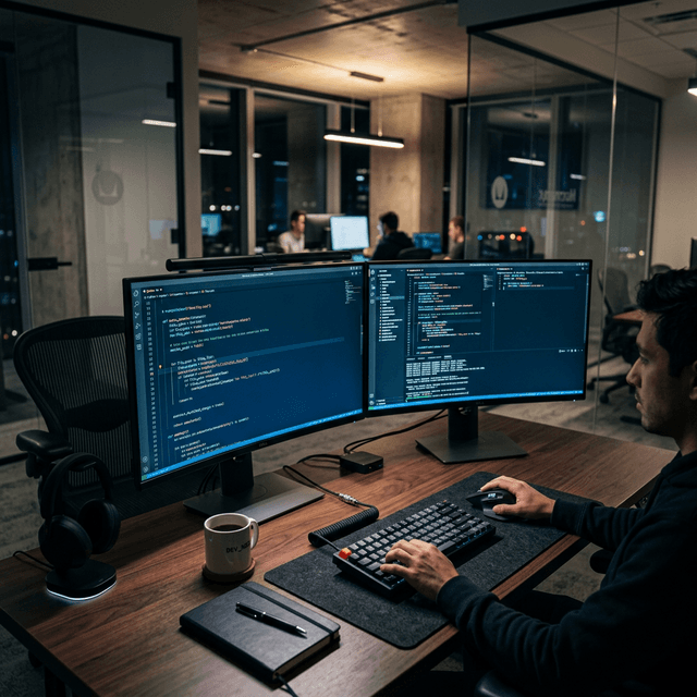 Professional BA at desk